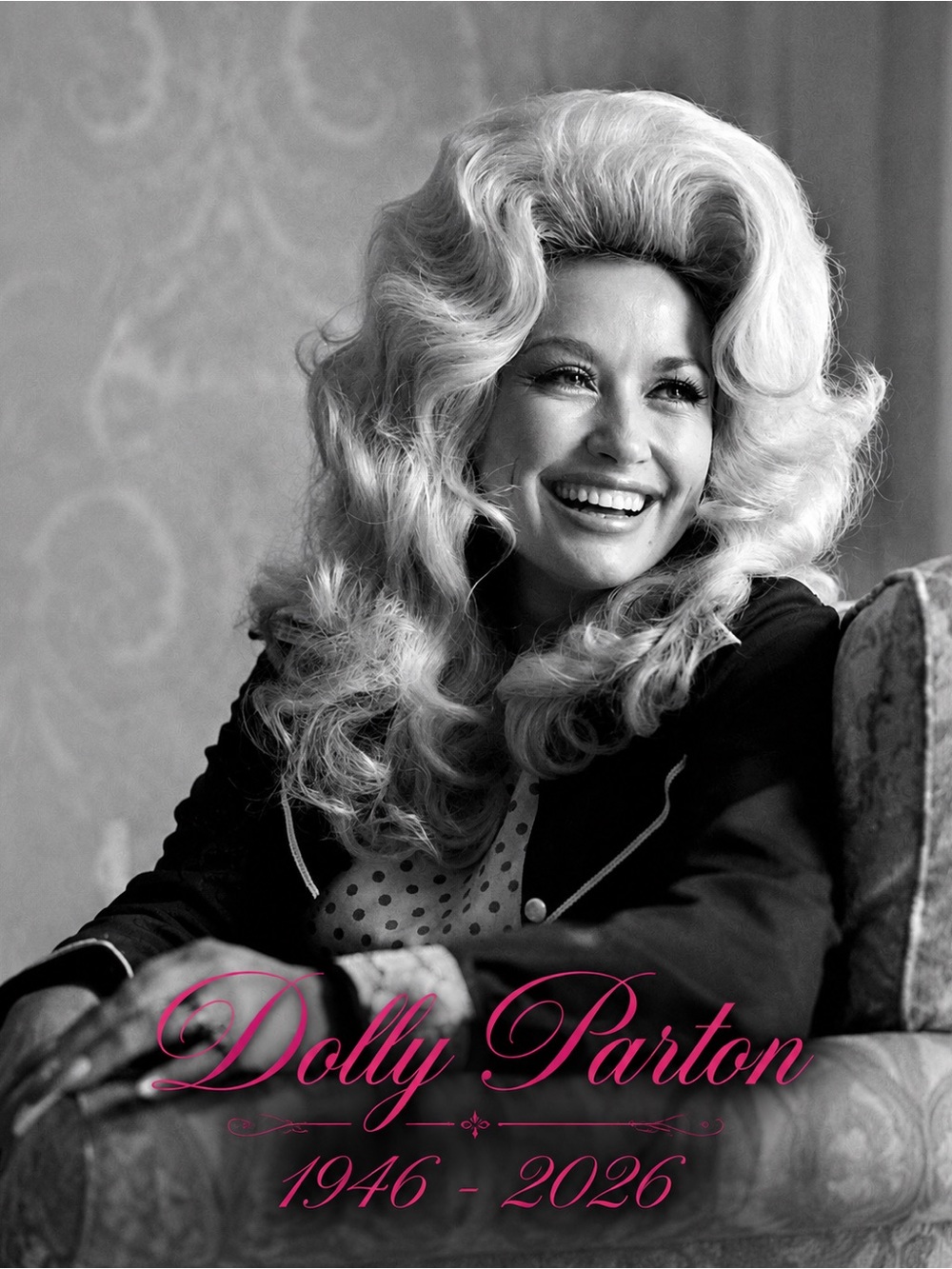 Dolly Parton 16”x20” Memorial Wall Art Print | Country Music Legend Tribute | BW